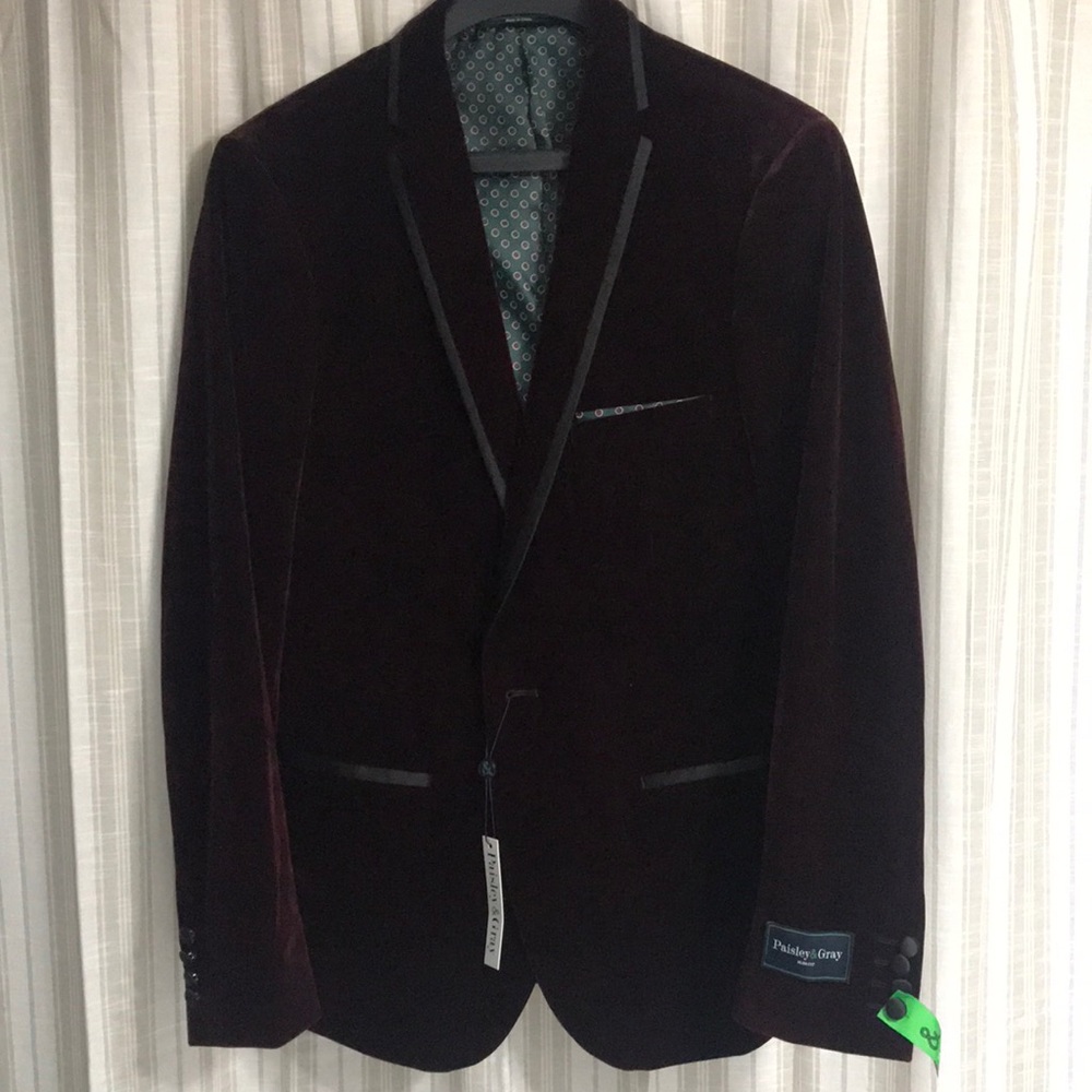 Paisley and Gray Burgundy Sport Jacket